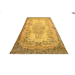 Avis Vidal Tapis de laine 292x155 jaune Ultra Vintage