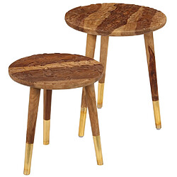 vidaXL Tables basses 2 pcs Bois massif