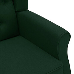 Acheter vidaXL Fauteuil avec repose-pied Vert foncé Tissu