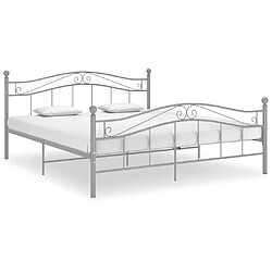 vidaXL Cadre de lit sans matelas gris métal 160x200 cm