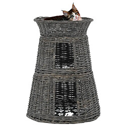 vidaXL Jeu de panier pour chats 3 pcs avec coussins Gris 47x34x60 cm