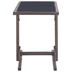 Avis Maison Chic Table de jardin | Table d'extérieur Marron 110x53x72 cm Verre et résine tressée -GKD84165