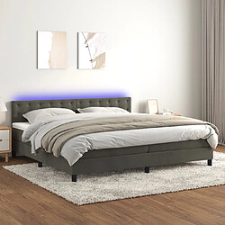 vidaXL Sommier à lattes de lit matelas et LED Gris foncé 200x200 cm