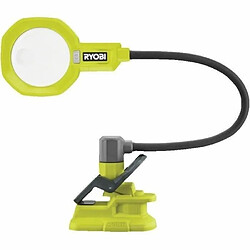 RYOBI Lampe à pince avec corps flexible 18 V - 200-400 Lumens - 2 zones de loupe x2,25 et x5 