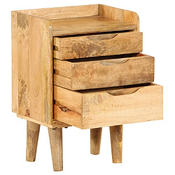 Maison Chic Table de chevet,Table de Nuit,Meuble de Rangement Bois de manguier massif 40 x 30 x 59,5 cm