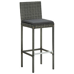 vidaXL Tabourets de bar de jardin et coussins lot de 4 résine tressée