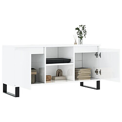 Acheter Maison Chic Meuble TV scandinave - Banc TV pour salon blanc brillant 104x35x50 cm bois d'ingénierie -MN42243