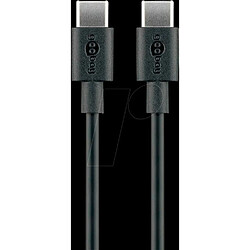 Wentronic goobay - USB-Kabel - USB-C (M) bis USB-C (M) - USB2.0 3 A - 0,5m - Schwarz (66316)