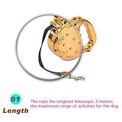 Universal Luxury Gold Design Chien Automatic Retractable Pet Cat Flexible Car Belt 3m Long Animal 20kg Corde | Ceinture Retractable | Animaux Retractables