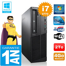 PC Lenovo M92p SFF Core I7-3770 Ram 4Go Disque 2 To Graveur DVD Wifi W7 · Occasion 