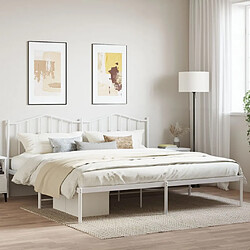 Maison Chic Lit adulte - Cadre de lit métal avec tête de lit,Structure du lit Contemporain pour chambre blanc 200x200 cm -MN39998