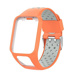 Wewoo Bracelet pour montre connectée TomTom Spark Runner 2/3 Strapmodèle universelsilicone bicolore gris orange 