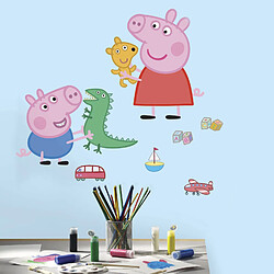 Avis Roommates Sticker géant repositionnable Peppa Pig et George Pig 45,7CM X 101,6CM