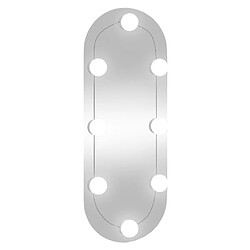 Maison Chic Miroir mural avec lumières LED | Miroir Décoration pour Maison Salle de Bain 20x50 cm verre ovale -GKD50885