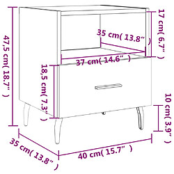 vidaXL Tables de chevet 2 pcs chêne marron 40x35x47,5 cm pas cher