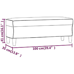 vidaXL Banc Rose 100x35x41 cm Velours pas cher