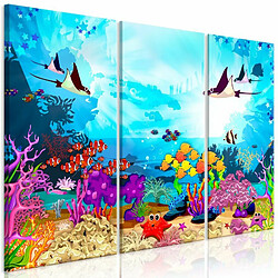 Paris Prix Tableau Imprimé 3 Panneaux Underwater Fun 60 x 90 cm 