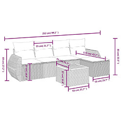 Avis Maison Chic Salon de jardin avec coussins 6 pcs, Ensemble Tables et chaises de jardin, beige résine tressée -GKD706178