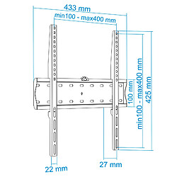 TOOQ wall mount for 32 - 55 screens VESA 200x200, 300x300, 400x200 and 400x400 mm