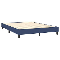 Sommier à lattes LED,Cadre à lattes de lit avec matelas pour Adulte Bleu 140x190 cm Tissu -MN73501 pas cher