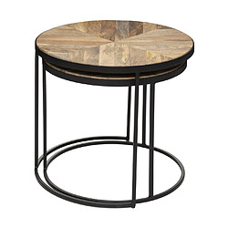 Atmosphera, Createur D'Interieur Lot de 2 tables café Basile en manguier - ATMOSPHERA