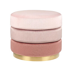 Beliani Pouf en velours rose LOUIN