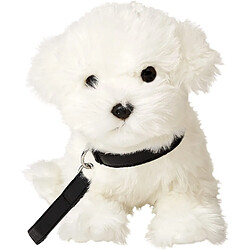 Uni-Toys peluche chien Maltais avec Laisse de 26 cm blanc