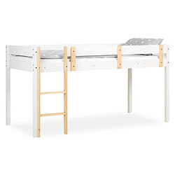 Homestyle4U Lit 90x200 enfant blanc naturel