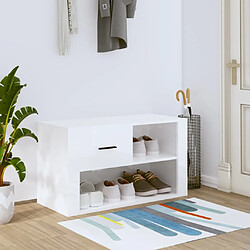 vidaXL Armoire à chaussure Blanc brillant 80x35x45 cm Bois ingénierie 