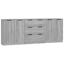 Maison Chic Ensemble de 3 Buffets,commode,console pour rangement Sonoma gris Bois d'ingénierie -MN73386