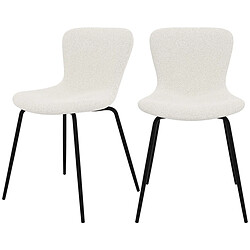 Rendez Vous Deco Chaise Koko blanche effet laine bouclette (lot de 2) 