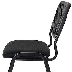 Decoshop26 Lot de 2 chaises ergonomique pour visiteur bureau noir pieds noirs BUR04048