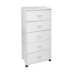 Webmarketpoint Commode chambre como' avec 5 tiroirs blanc cm 50 x 40 x 101 h