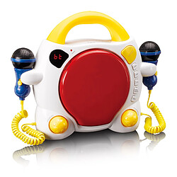 Lenco Lecteur CD karaoké portable avec Bluetooth® pour enfants KCD-011KIDS Rouge-Blanc