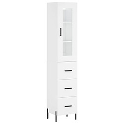 vidaXL Buffet haut Blanc 34,5x34x180 cm Bois d'ingénierie