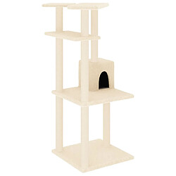 Arbre à chat avec griffoirs,niche pour chat en sisal crème 123 cm -MN69333