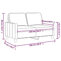 vidaXL Canapé à 2 places Marron 140 cm Tissu pas cher