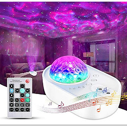 Universal Projecteur Star, projecteur de nuit avec télécommande, haut-parleur de musique Bluetooth pour la décoration de la chambre (blanc) 