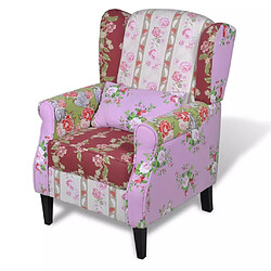 Helloshop26 Fauteuil chaise siège lounge design club sofa salon avec de patchwork tissu 1102028/3 