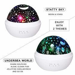 Avis Universal Lumière de projection étoilée LED rotative Star Dance Sky Projector pour enfants, 8 lumières romantiques lumière pour enfants bébé aide au sommeil pour se détendre ou faire la fête, (blanc)