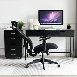 IKIDO Fauteuil de bureau ergonomique en maille , chaise de bureau inclinable à haut dossier, appui-tête ajustable,accoudoir 2D reglables, noir