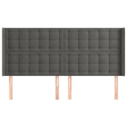 Avis Maison Chic Tête de lit scandinave avec oreilles,meuble de chambre Gris foncé 203x16x118/128 cm Velours -MN69357