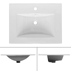 Ecd Germany Vasque encastré lavabo évier salle de bain en céramique blanc 610 x 465 x 175 mm