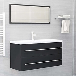 vidaXL Ensemble de meubles de salle de bain 2 pcs gris bois ingénierie