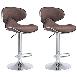 Non Lot de 2 tabourets de bar Las Vegas V2 tissu chrome 