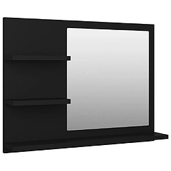 Maison Chic Miroir moderne de salle de bain,Décoration Miroir mural Bain Noir 60x10,5x45 cm Aggloméré -MN74666