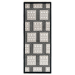 Vidal Tapis de couloir en laine 206x79 noir Darya 