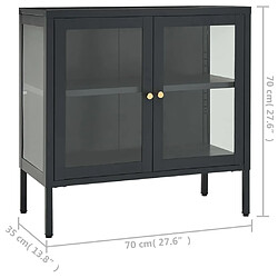 vidaXL Buffet Anthracite 70x35x70 cm Acier et verre pas cher