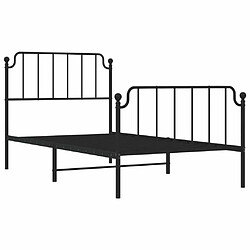 Acheter Maison Chic Cadre/structure de lit métal et tête de lit + pied de lit pour adulte - Lit Moderne Chambre noir 100x190 cm -MN14324