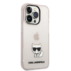 Acheter Karl Lagerfeld Coque arrière en TPU Choupette Transparent Rose pour iPhone 14 Pro